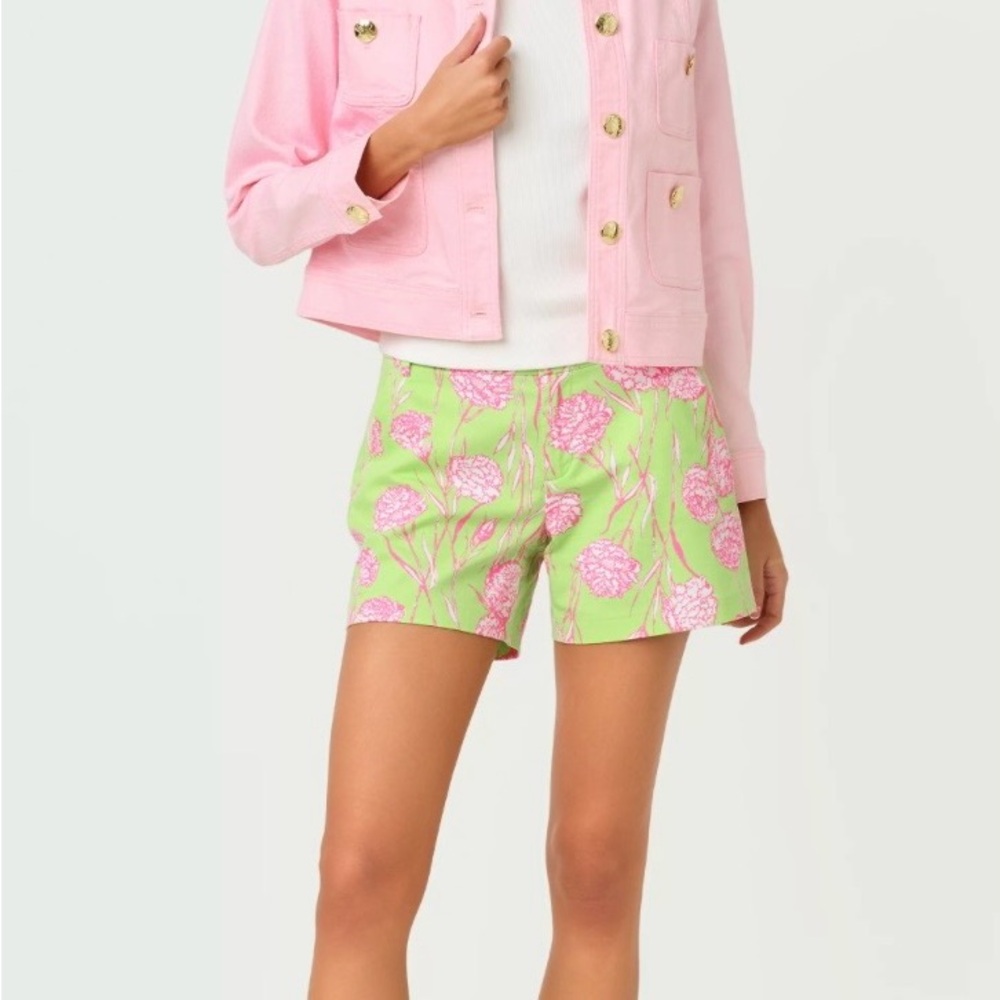 Lilly Pulitzer Callahan mid rise shorts pistachio macaron alina